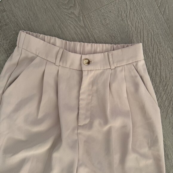 Dazy Tan Stretch High Waist Pleated Pants | Size L | Wide Leg - Picture 2 of 5